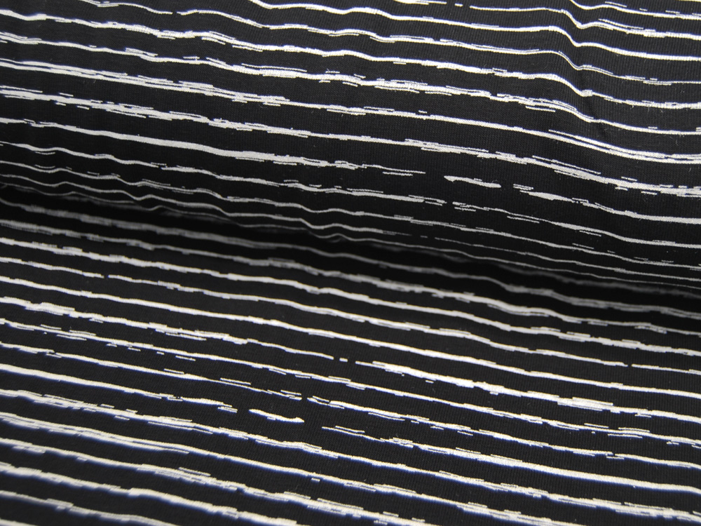 Jersey - Streifen in Schwarz-Weiß - 0.5 Meter