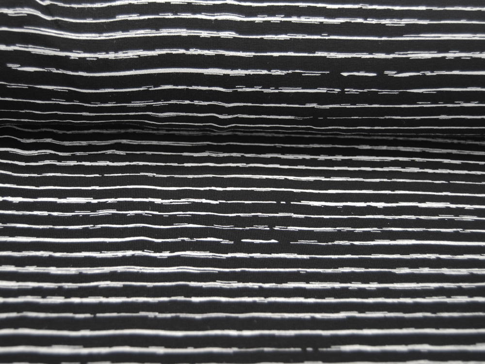 Jersey - Streifen in Schwarz-Weiß - 0.5 Meter 3