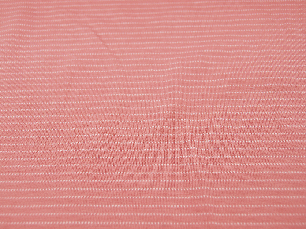 JERSEY - Stripe - Streifen in Weiß auf Altrosa - 0,5 Meter 2