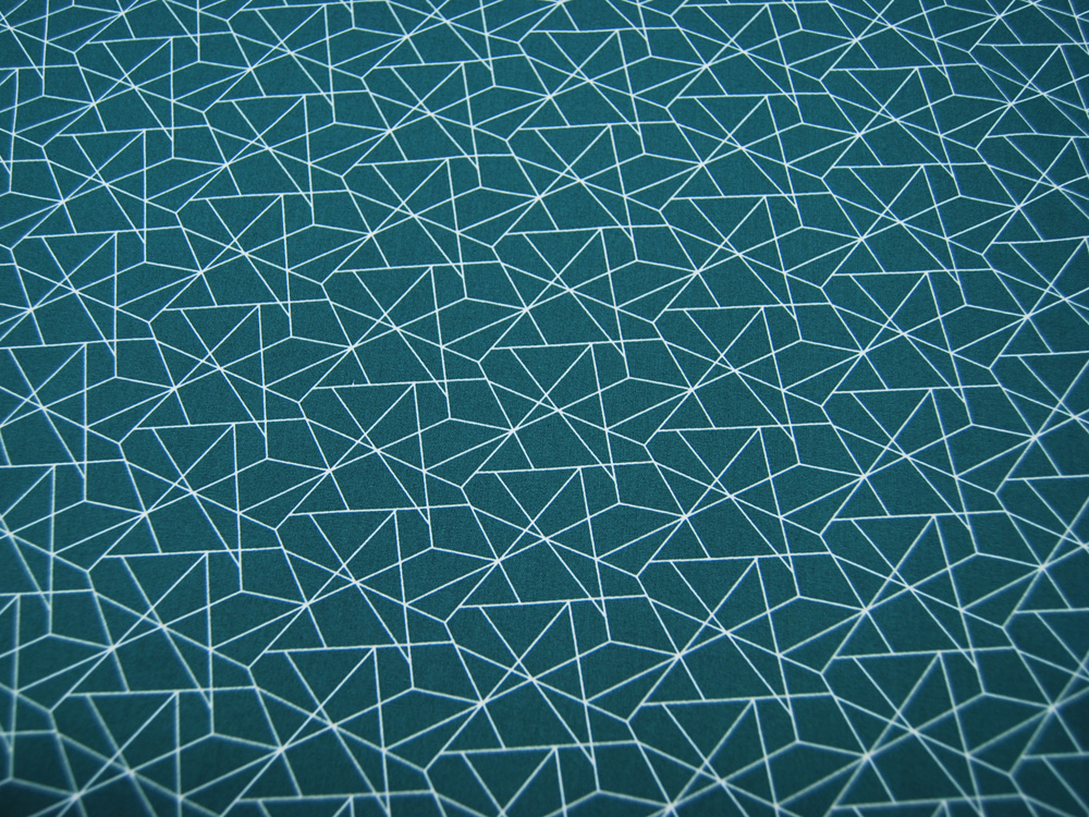 Baumwolle - Graphisches Muster in Petrol und Weiß 05 Meter 3