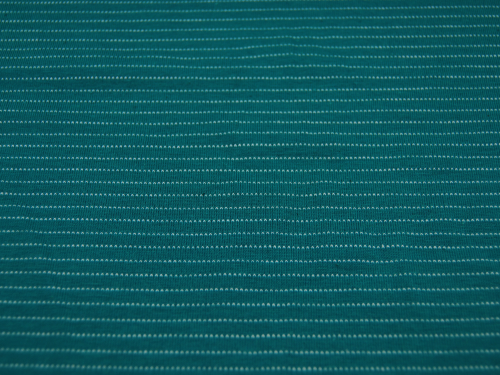 JERSEY - Stripe - Streifen in Weiß auf Petrol - 0,5 Meter 2