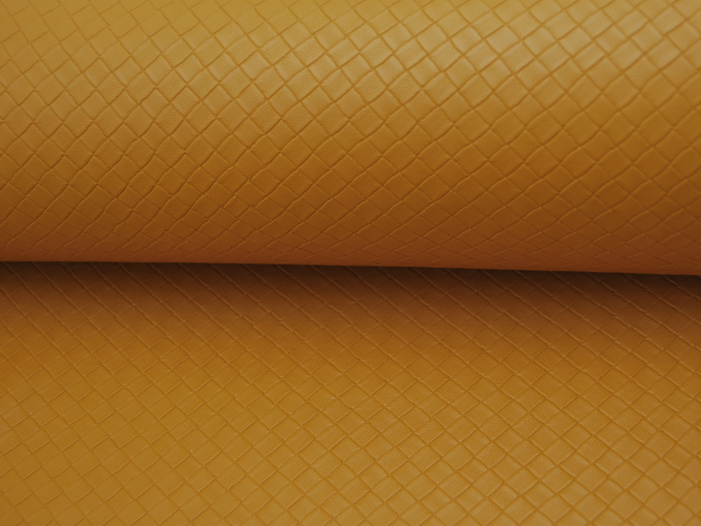 Kunstleder - Square - Graphisches Muster in Senf / Ocker / Dunkel Gelb - 50 x 140 cm 2