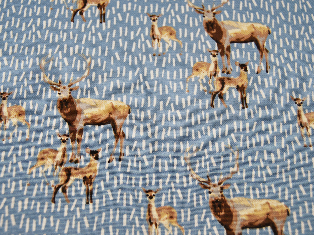 Dekostoff - Canvas - Deer Family auf Hellblau 0,5m 3