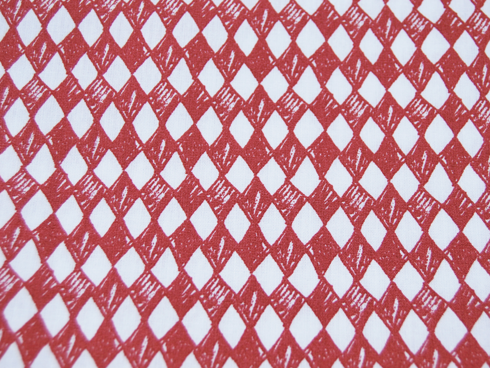 Baumwolle - Arlequee - Rautenmuster in Rot-Weiß - 05m 2
