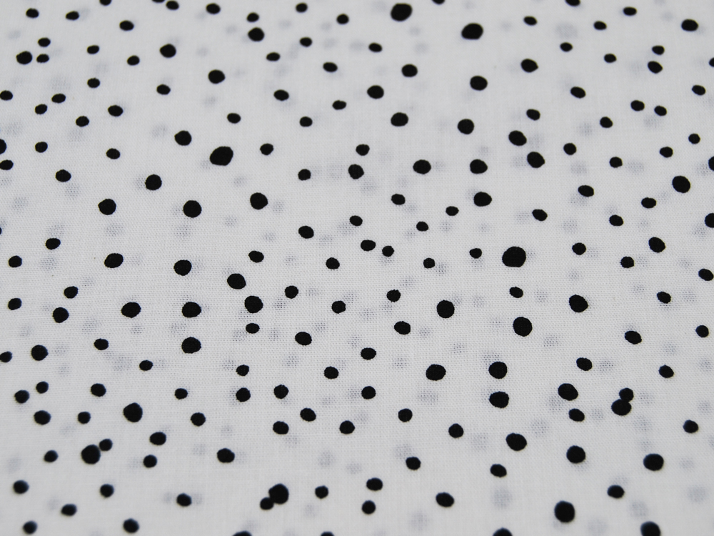 Baumwolle - Schwarze Punkte auf Weiß - 05 m 2