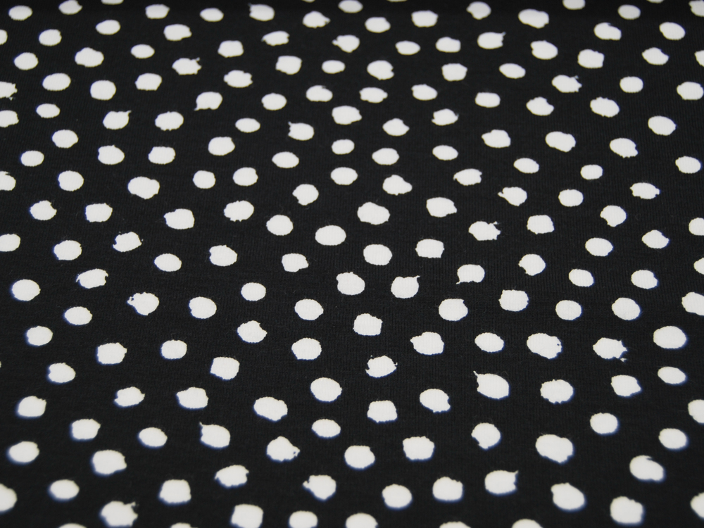 Jersey - GOTS - Dots - Weiß auf Schwarz - 0,5 Meter 2