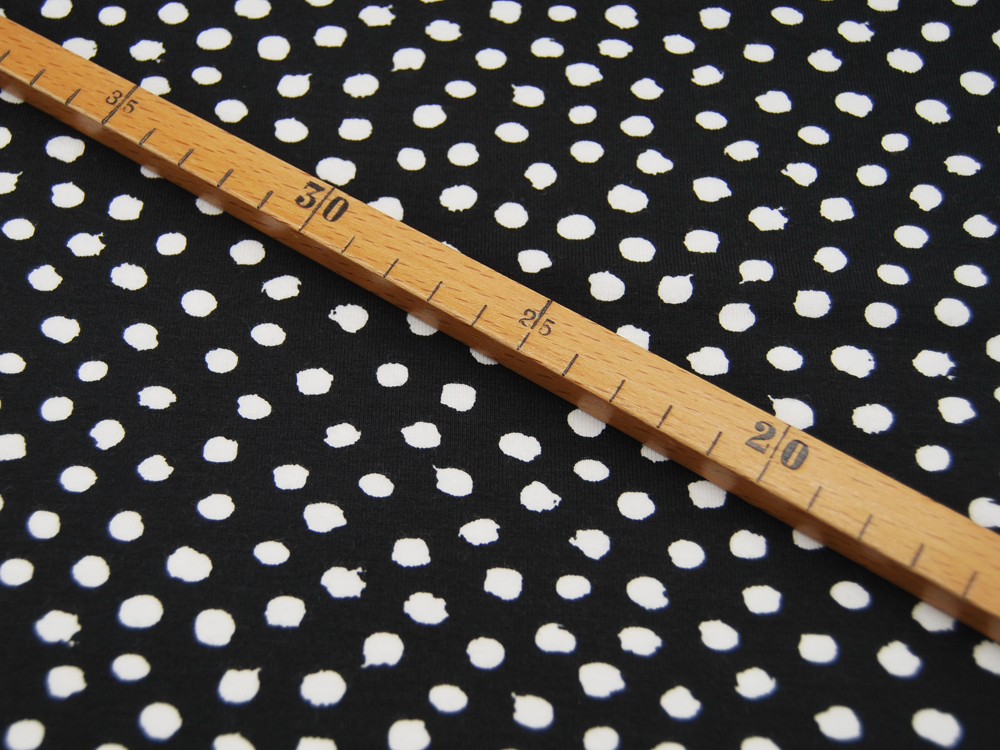 Jersey - GOTS - Dots - Weiß auf Schwarz - 0,5 Meter 3