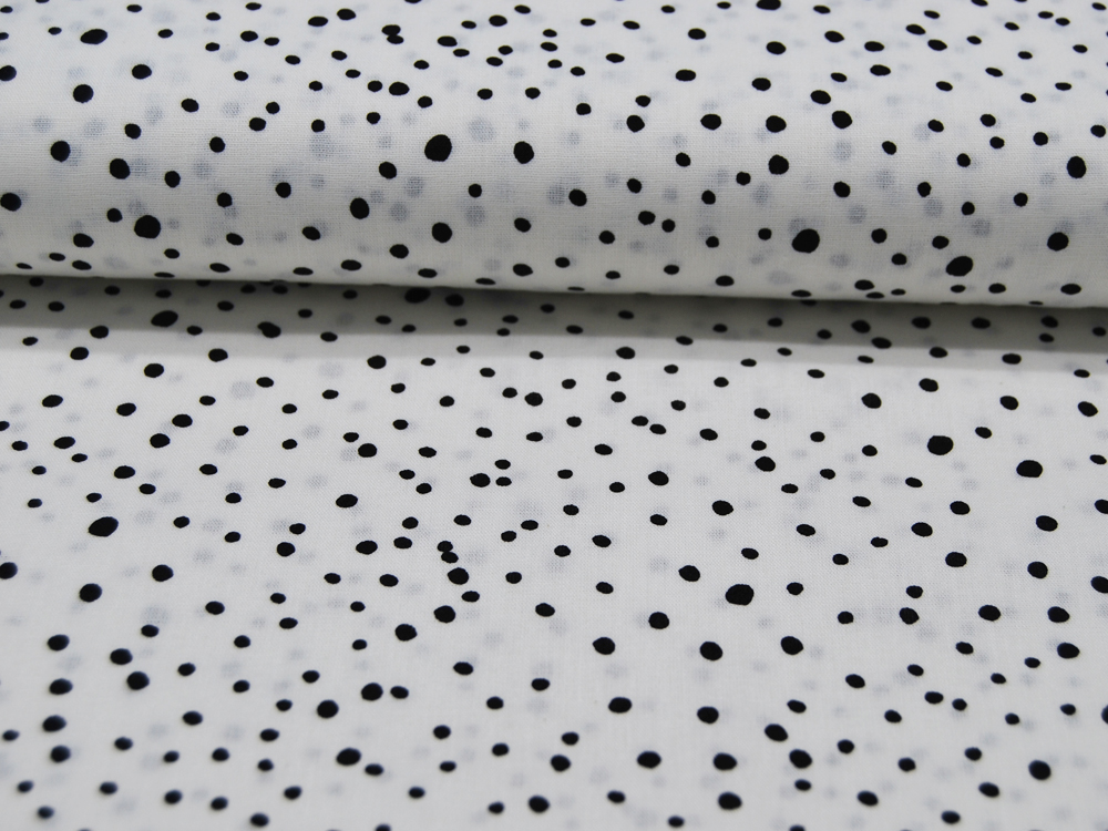 REST 0,4m Baumwolle - Schwarze Punkte auf Weiß 4