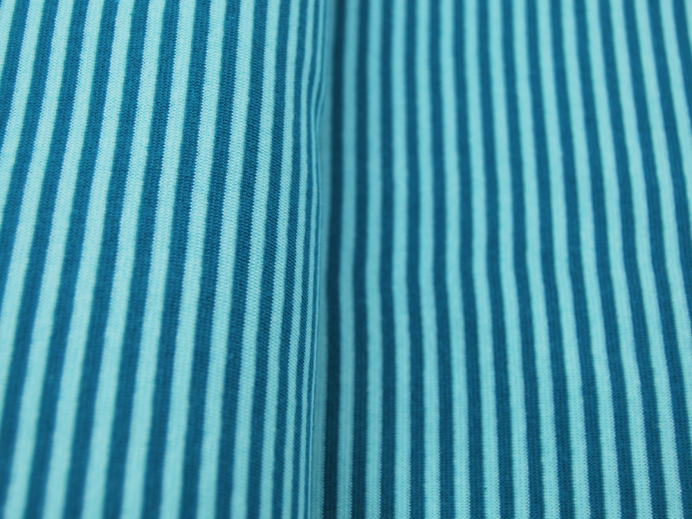 Bündchen - Ringelbündchen - Hellblau-Petrol - 50 cm im Schlauch
