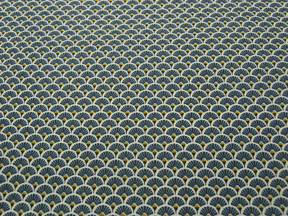 Beschichtete Baumwolle - Fächermuster Jeansblau 50 x140 cm 2