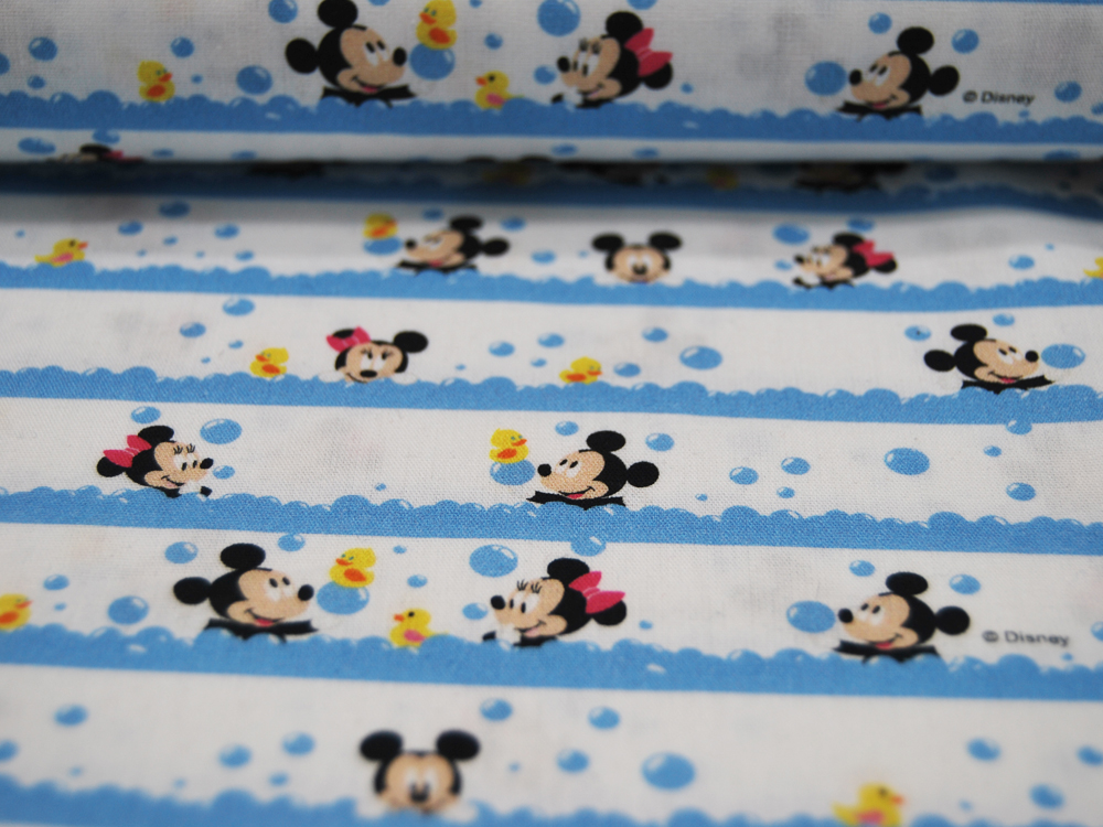 Baumwolle - Mickey und Minnie Mouse in der Badewanne 05m