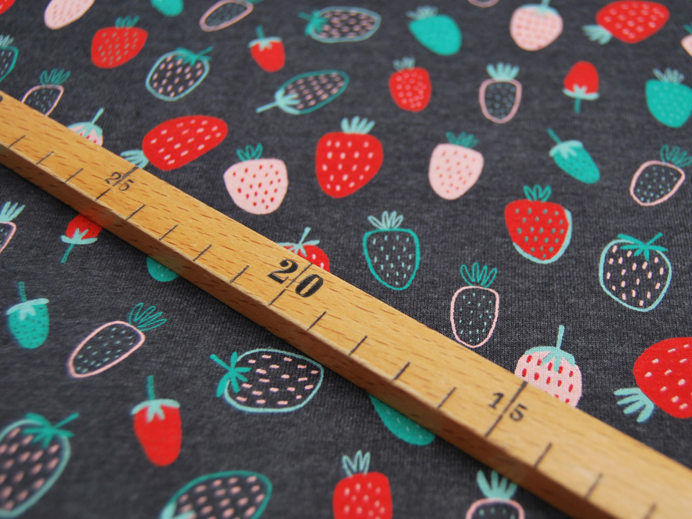 Jersey - Strawberry Indigo Melange - Erdbeeren - 0.50 Meter 4