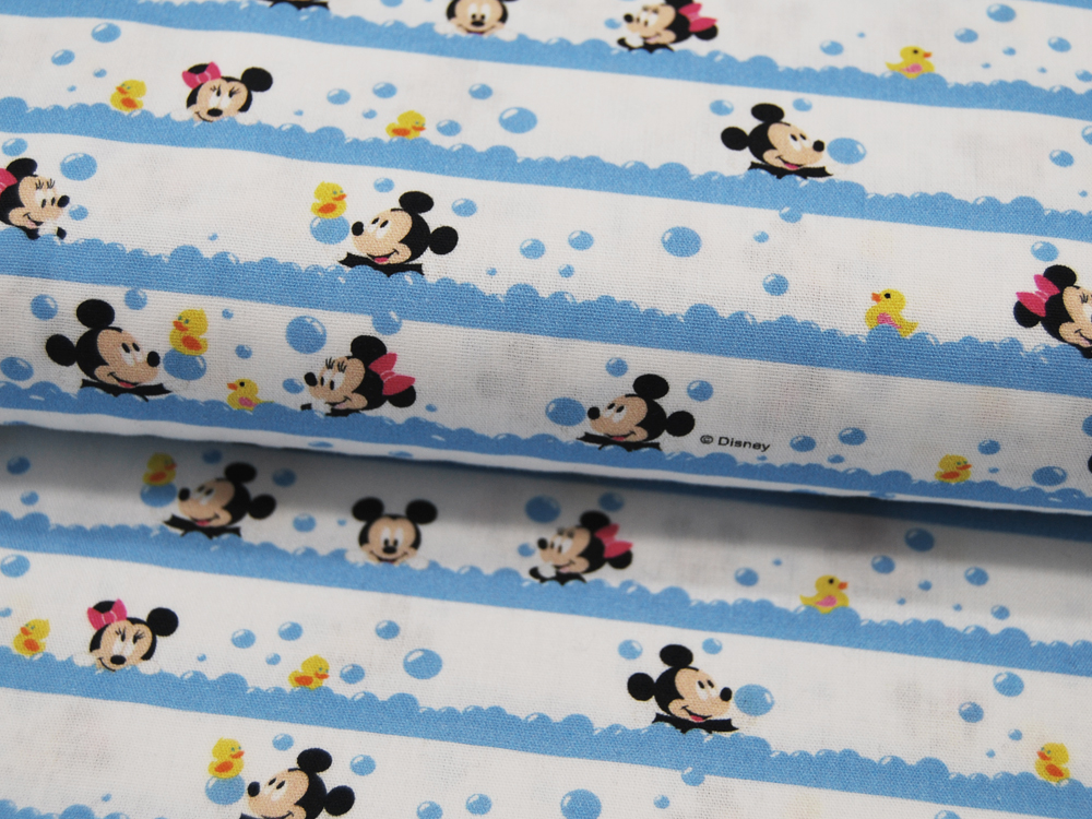 Baumwolle - Mickey und Minnie Mouse in der Badewanne 05m 4