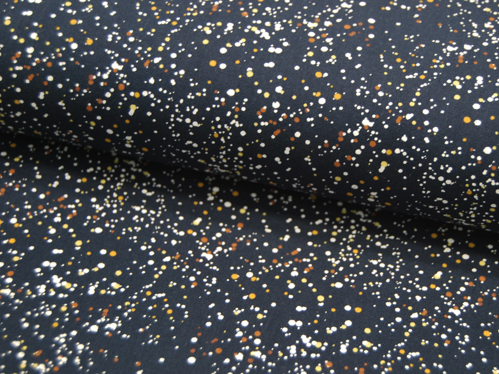 Baumwolle - Confetti - Farbspritzer auf Dunkelblau 0,5m