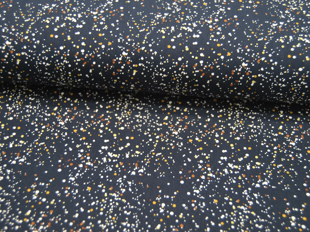 Baumwolle - Confetti - Farbspritzer auf Dunkelblau 0,5m 2