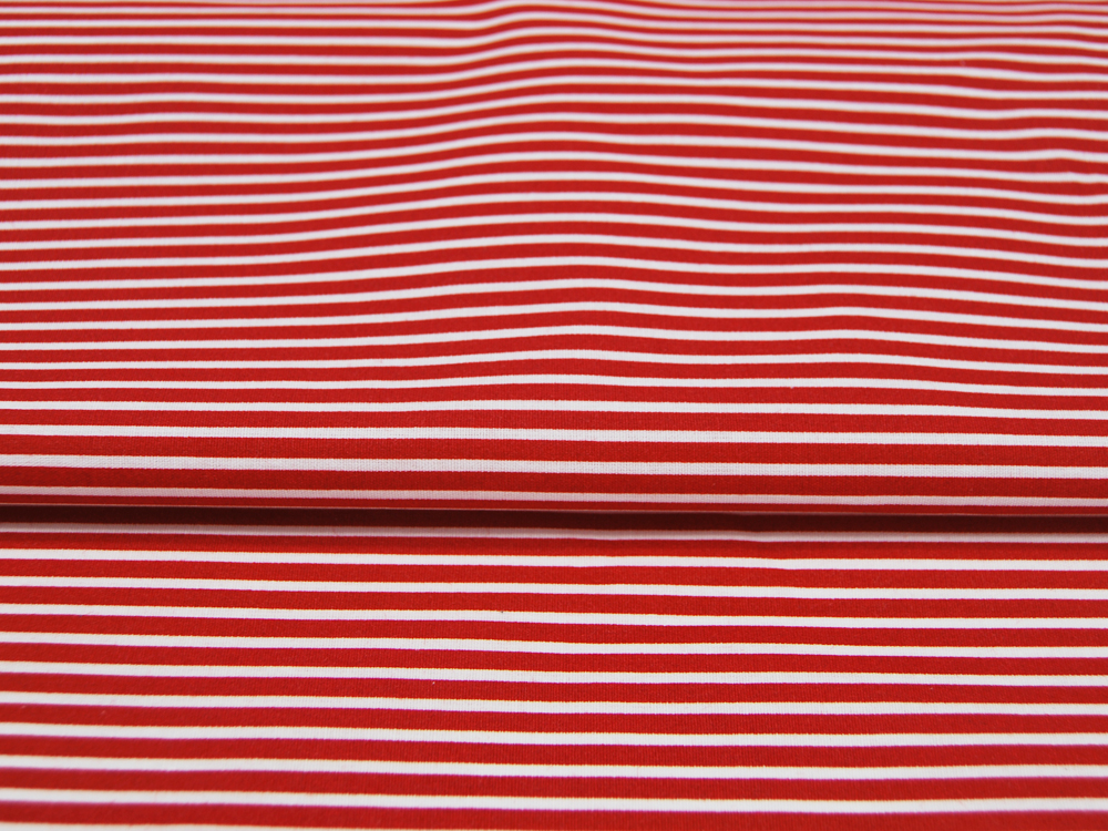 Beschichtete Baumwolle - Stripe - Streifen in Rot-Weiß - 50 x 145cm 4