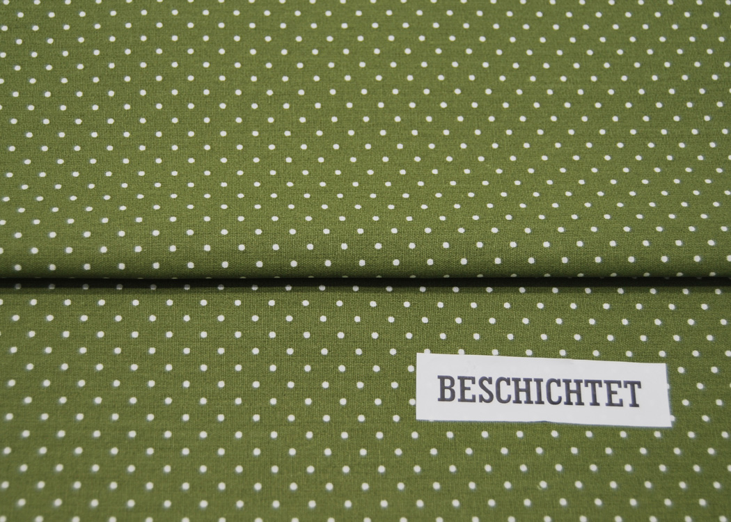 Beschichtete Baumwolle - Petit Dots auf Grün / Green - 50x145cm