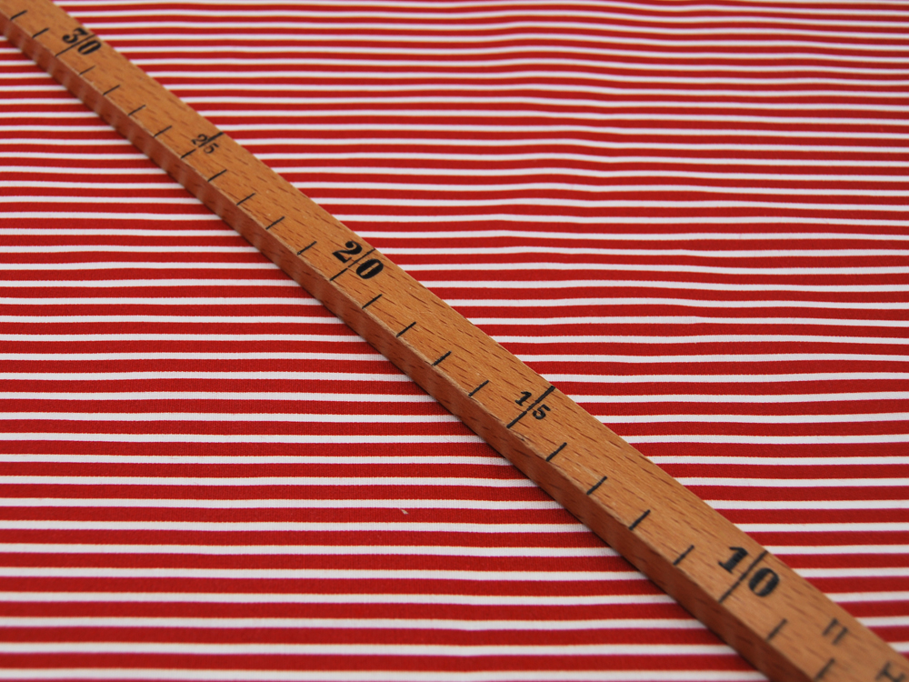Beschichtete Baumwolle - Stripe - Streifen in Rot-Weiß - 50 x 145cm 2
