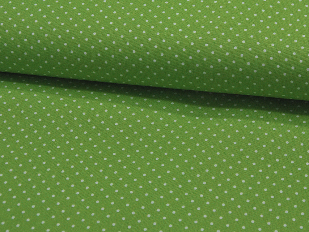 Petit Dots auf Limettengrün - Baumwolle 05 m