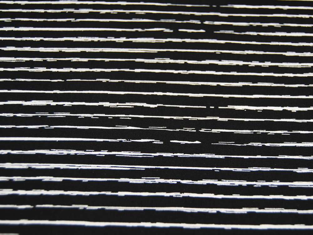 Baumwolle - Weiße Streifen auf Schwarz - 0,5 m 2