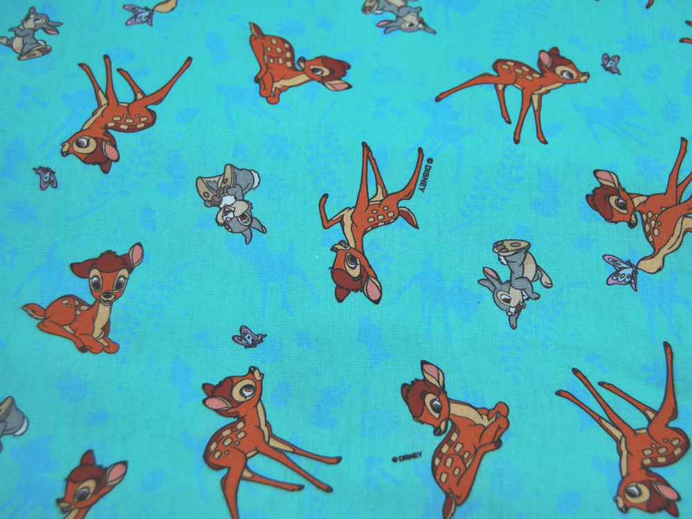 Baumwolle - Lizenz - Disney Bambi - auf Türkis 05m