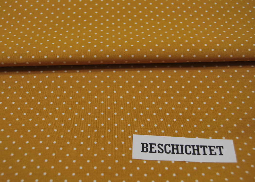 Beschichtete Baumwolle - Petit Dots auf Ocker / Senf / Ochre - 50x145cm 2