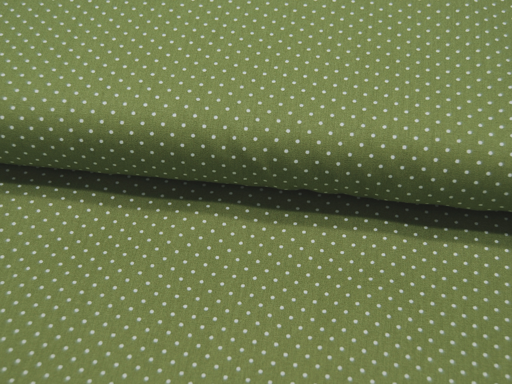 Petit Dots auf Grün- Baumwolle 0,5 m