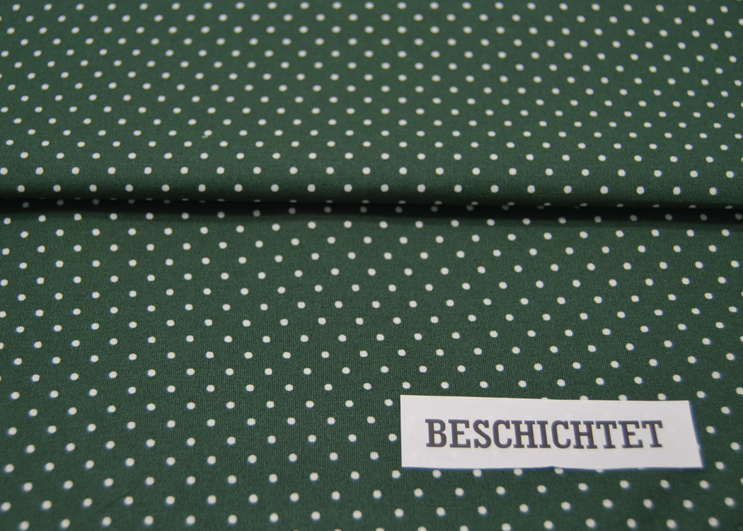 Beschichtete Baumwolle - Petit Dots auf Dunkelgrün / Dark Green - 50x145cm