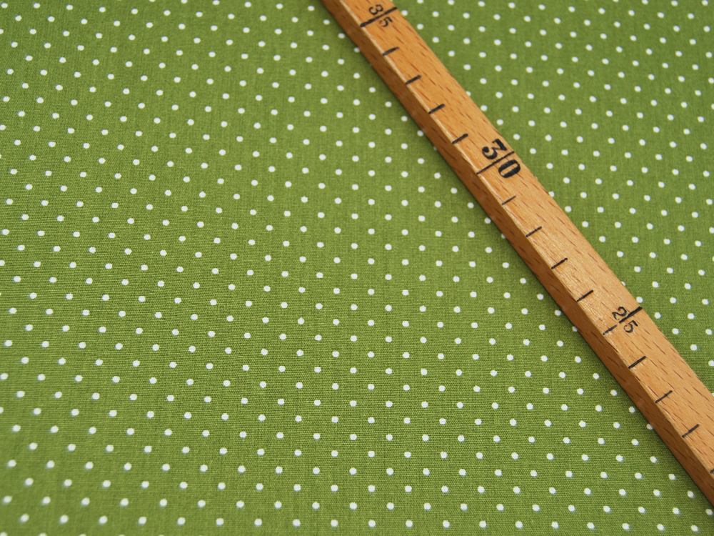 Petit Dots auf Grün- Baumwolle 0,5 m 3