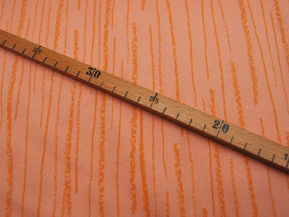 BIO Jersey - Lillestoff - Streifen in Gelborange auf Rosa - 05 Meter 2