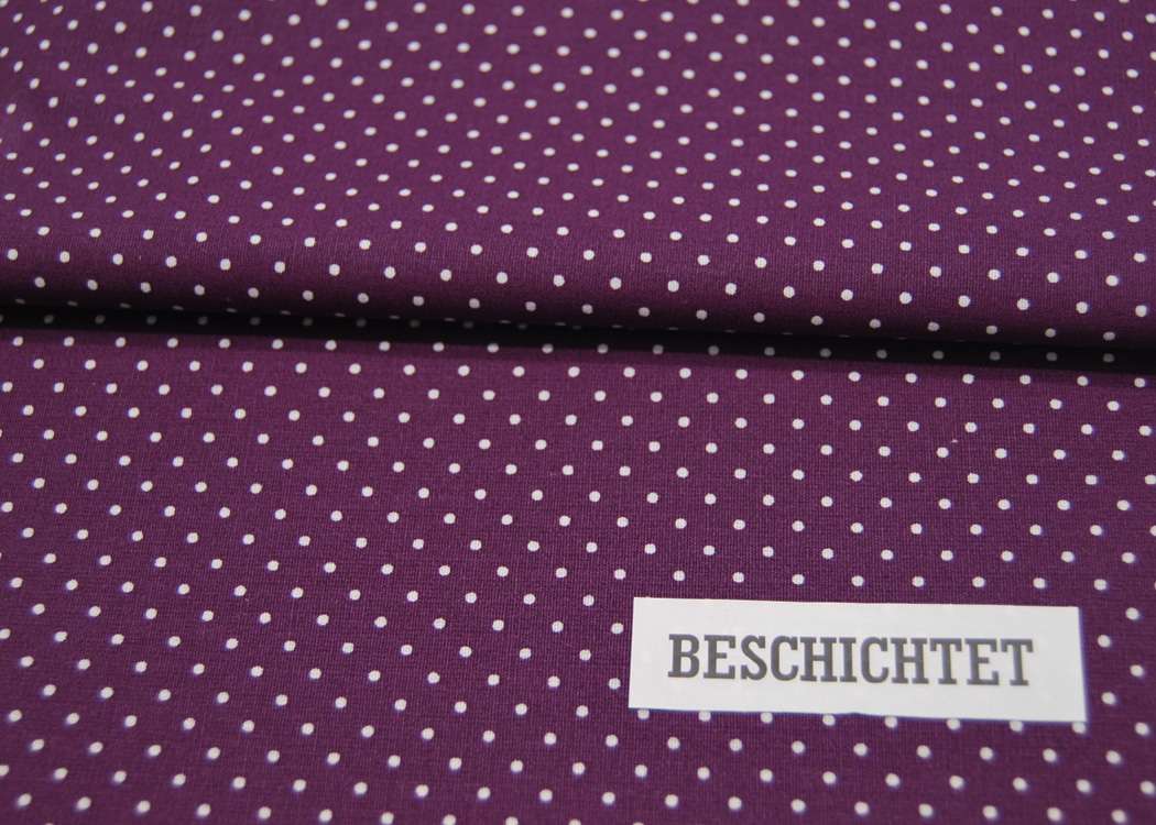 Beschichtete Baumwolle - Petit Dots auf Purple / Lila - 50x145cm