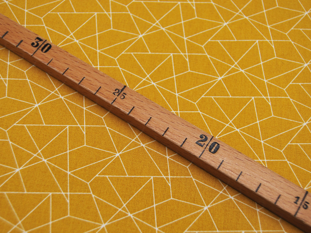 Baumwolle - Graphisches Muster in Senfgelb und Weiß 05 Meter 3