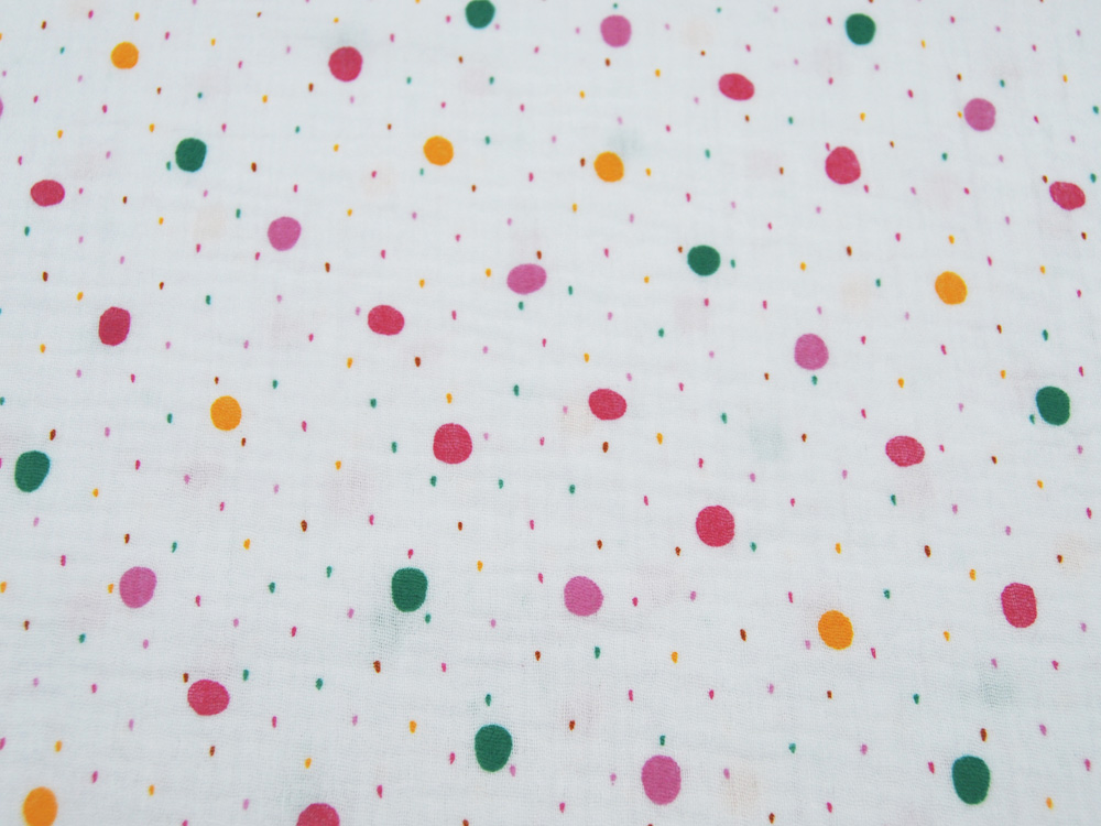 Musselin/Double Gauze - Rainy Dots - Punkte auf Weiß 05 m 4