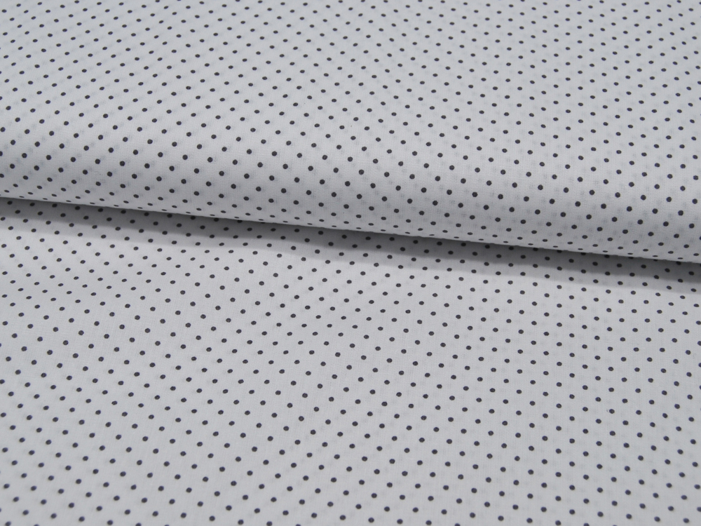 Petit Dots in Grau auf Weiß - Baumwolle 0,5 m