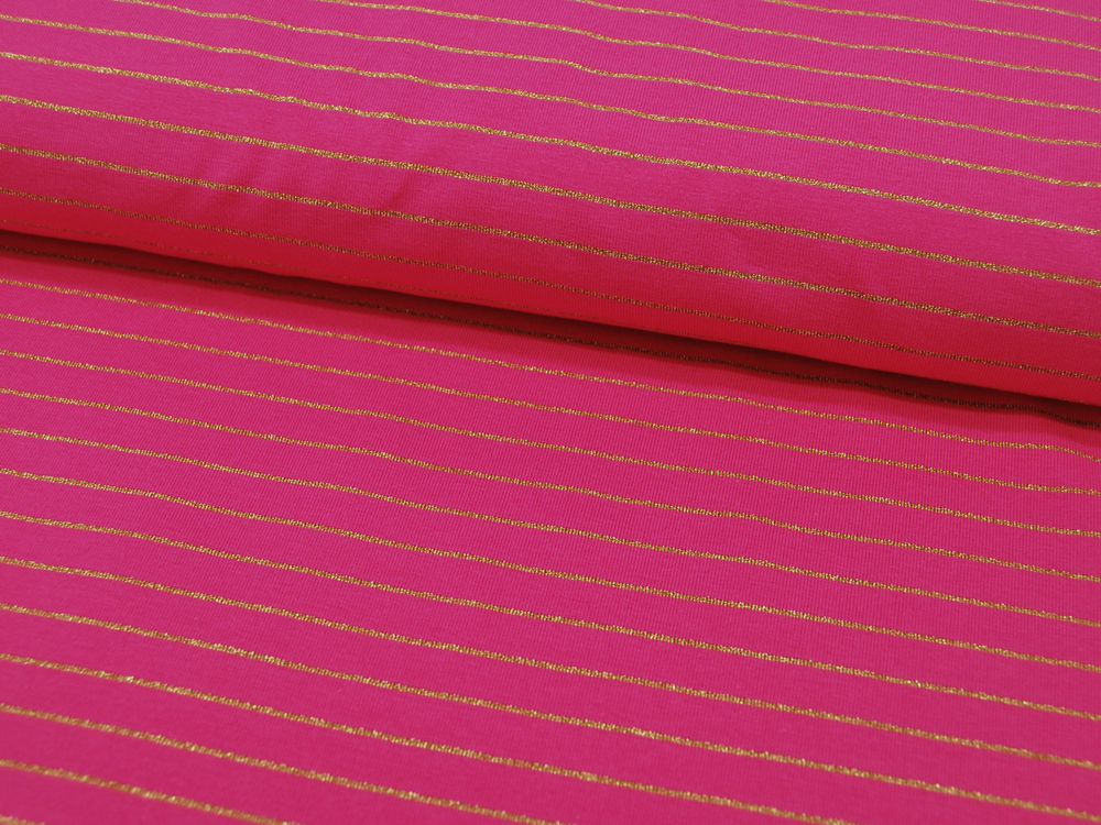 Jersey - Goldene Streifen auf Pink - 05 Meter