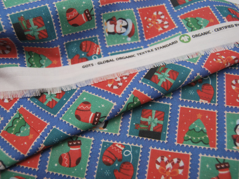 Baumwolle BIO - Cotonet - Navidad - Weihnachtsmotive Briefmarken 0,5m 2