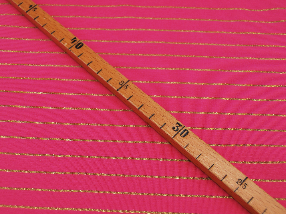 Jersey - Goldene Streifen auf Pink - 05 Meter 3