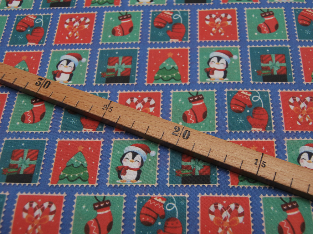 Baumwolle BIO - Cotonet - Navidad - Weihnachtsmotive Briefmarken 0,5m 3