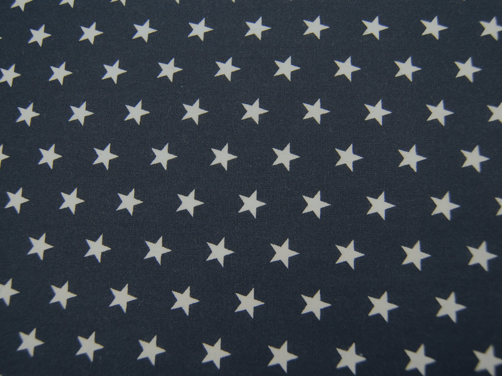 Beschichtete Baumwolle - Weiße Sterne auf Dunkelblau - 50 cm 2