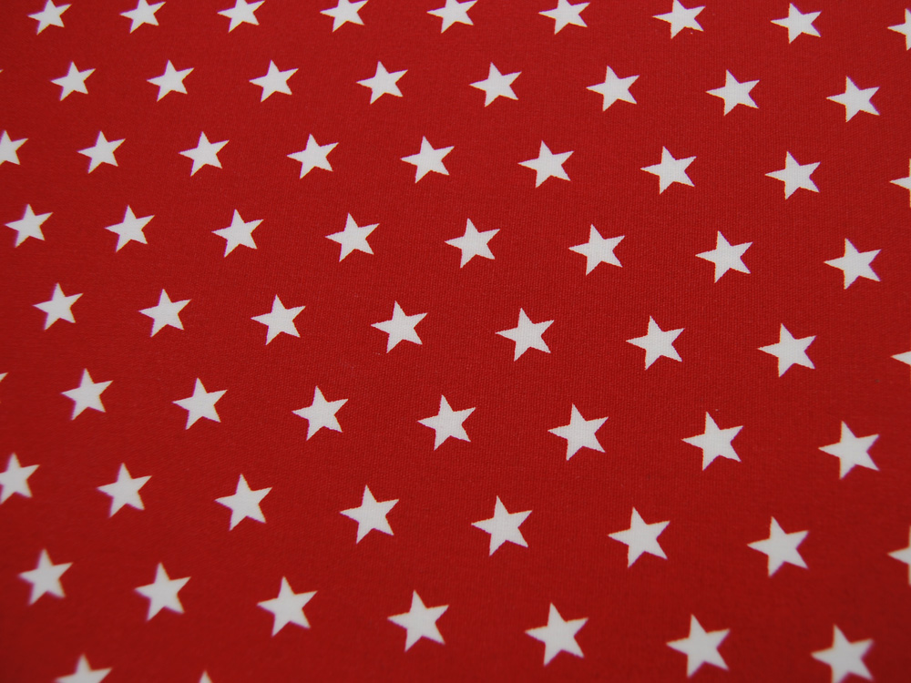 Beschichtete Baumwolle - Weiße Sterne auf Rot - 50 cm 2