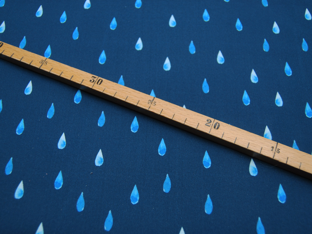 Softshell - Regentropfen - auf Marineblau - 0.5 Meter 3