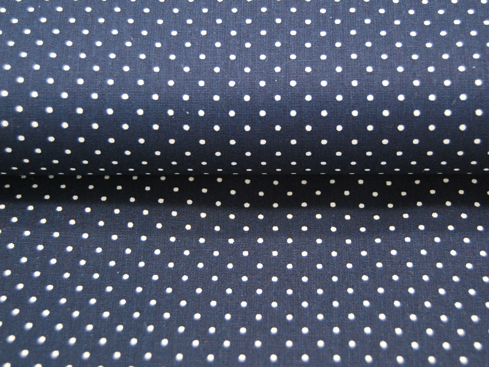 Petit Dots auf Nachtblau - Baumwolle 05 m