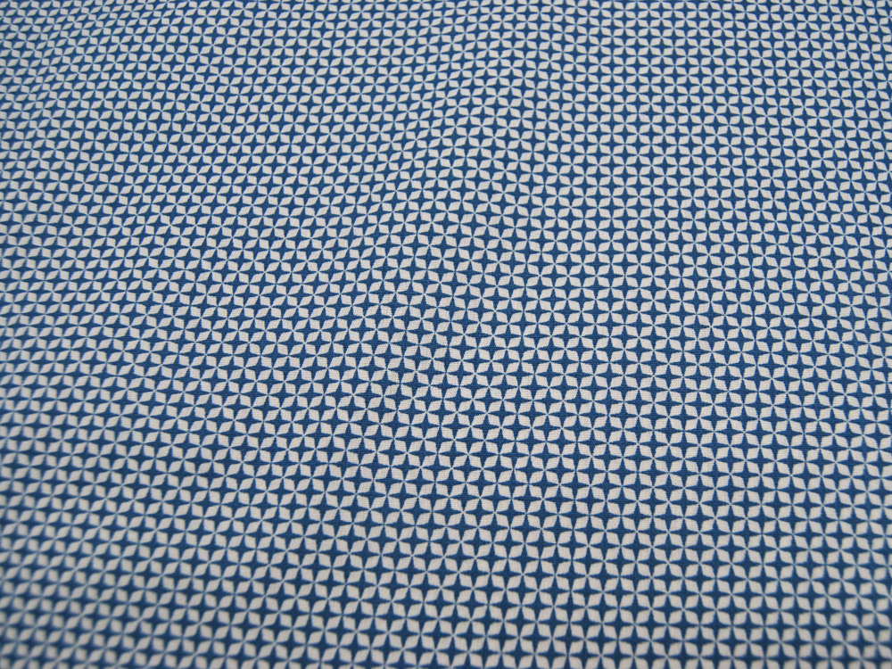 Baumwolle - Graphisches Muster in Blau und Weiß 05 Meter 3