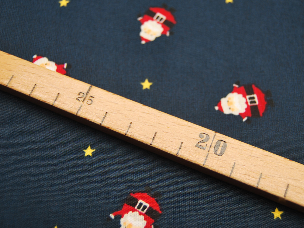 Baumwolle Poplin - Weihnachten - Santa / Weihnachtsmann auf Dunkelblau - 0.5m 3