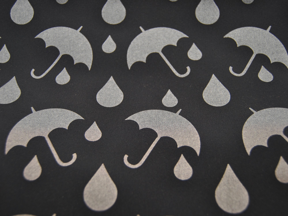 Softshell - Regenschirme in Silber auf Schwarz - 05 Meter 2