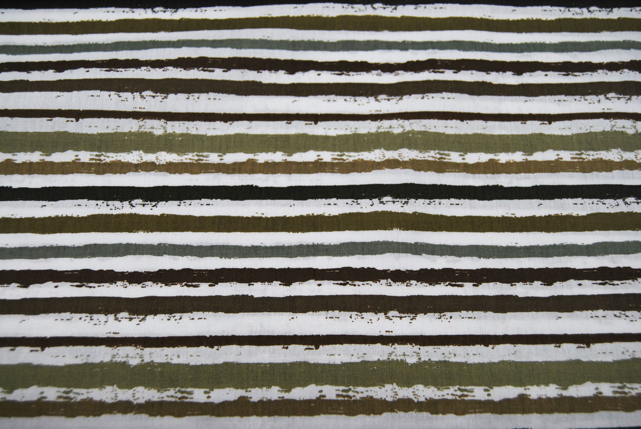 Baumwolle - Snoozy Fabrics - Small Stripes - Streifen - Taupe-Grün auf Weiß 0,5m 4