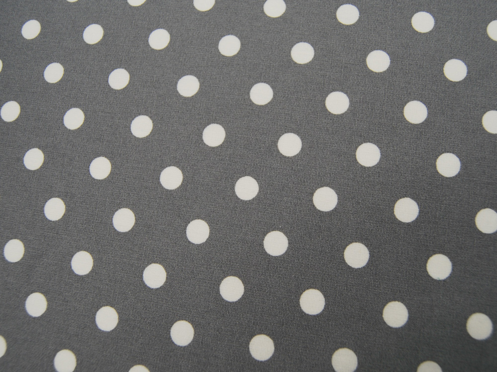 Beschichtete Baumwolle - Weiße Dots auf Grau - 50 cm 2