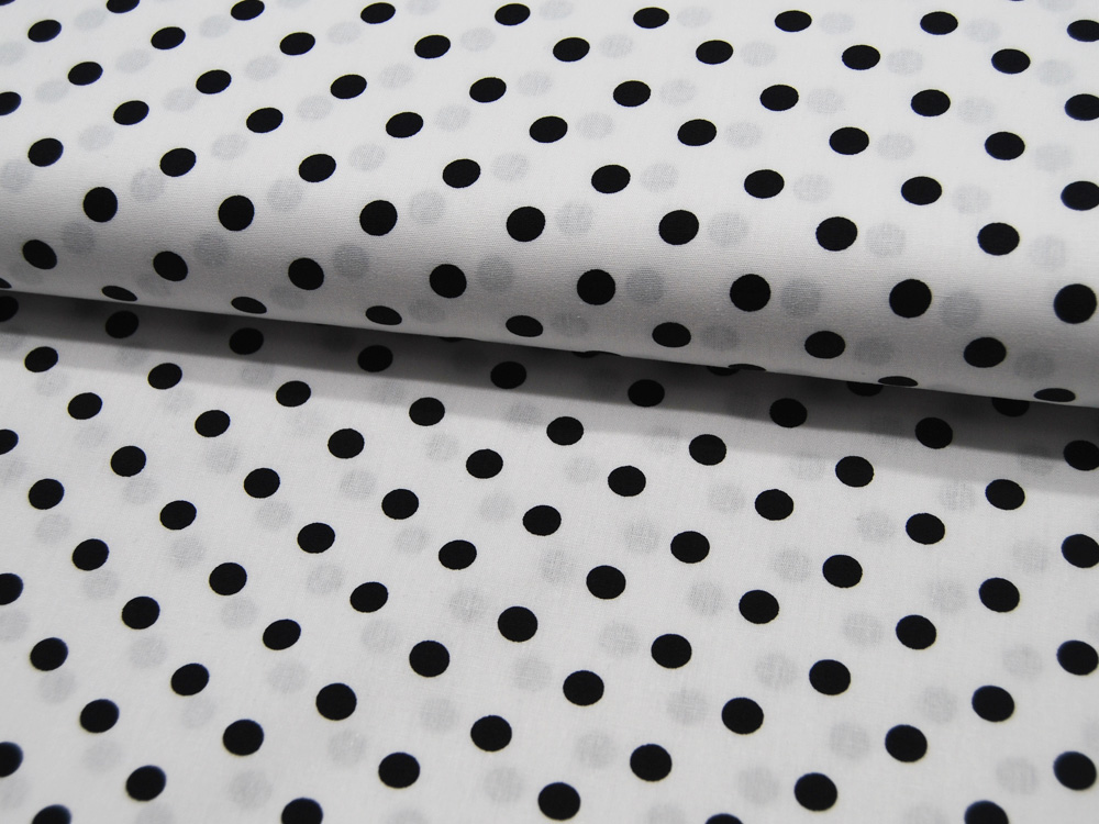Schwarze Dots auf Weiß - Baumwolle 05 m 4