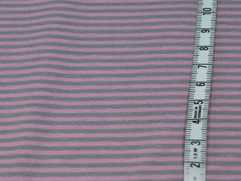 Jersey - Streifen Rosa-Grau - 05 Meter 3