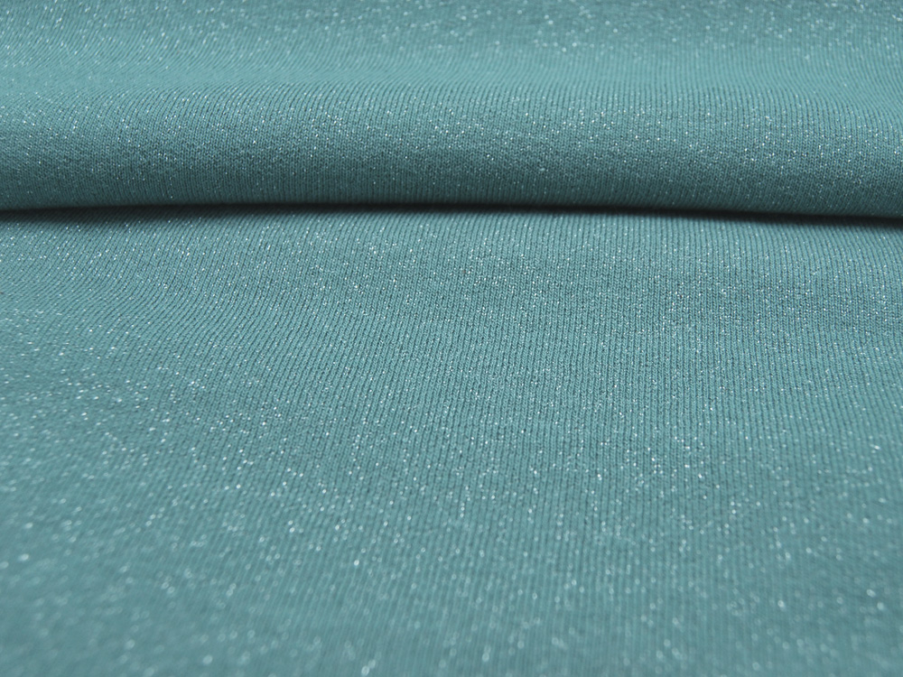 French Terry Glitter - Dusty Mint - 05 Meter 2